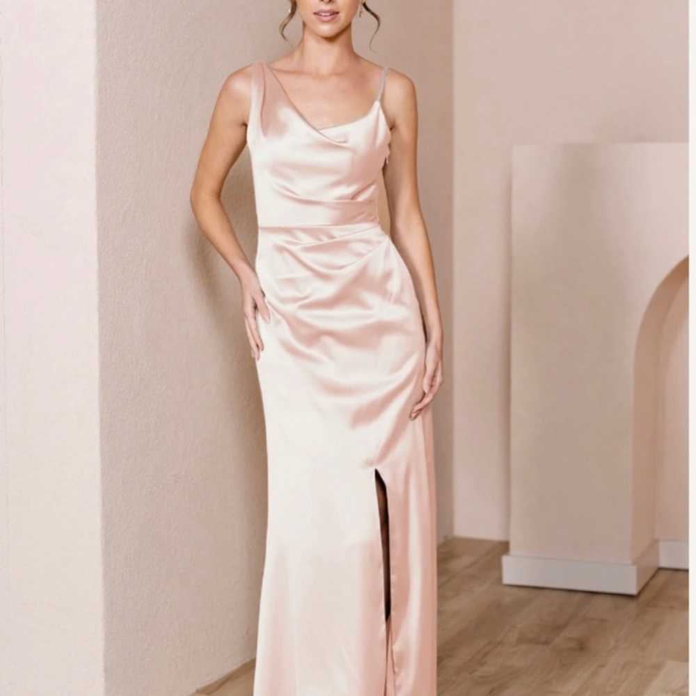 Brand New Revelry Blush Satin Dress - Size 8 - Never Worn
